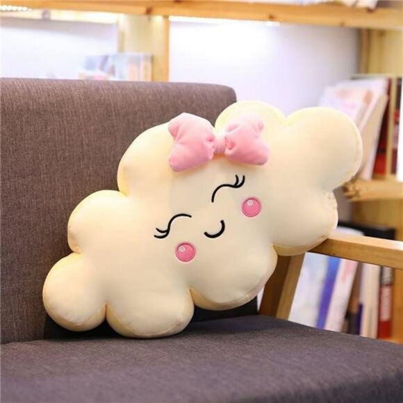 Pink Cloud Shaped Plush Throw Pillow Soft Cushion Decorative Bed Sofa Room Decor - Picture 1 of 8